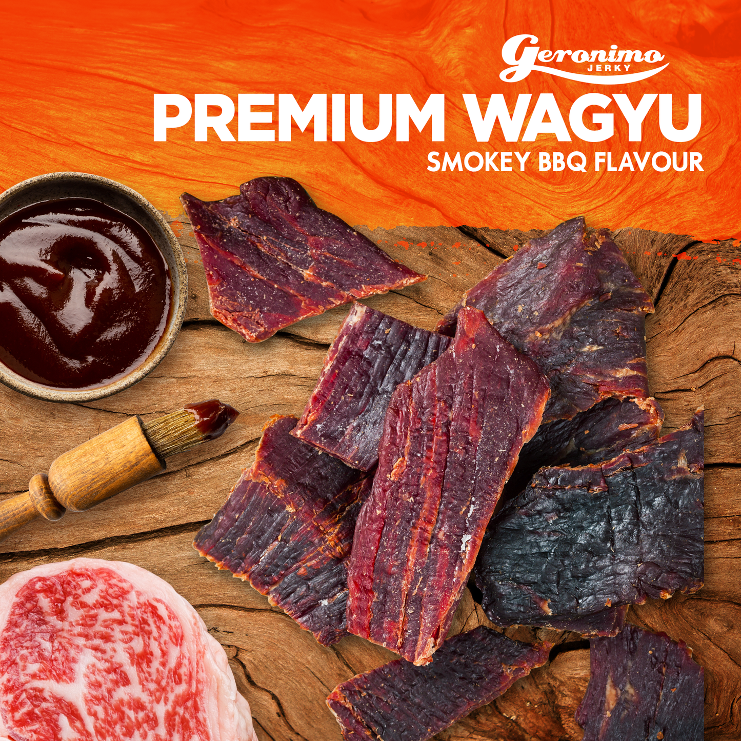 Geronimo Jerky - Wagyu Beef Jerky - Smokey BBQ flavour